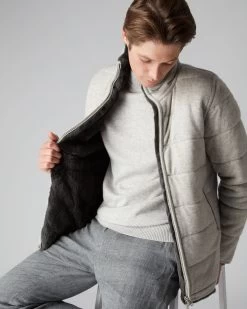 Men's Whistler Fur Quilted Jacket Fumo Grey -Cozy Fashion Shop AW21 NPG000452 F40 5
