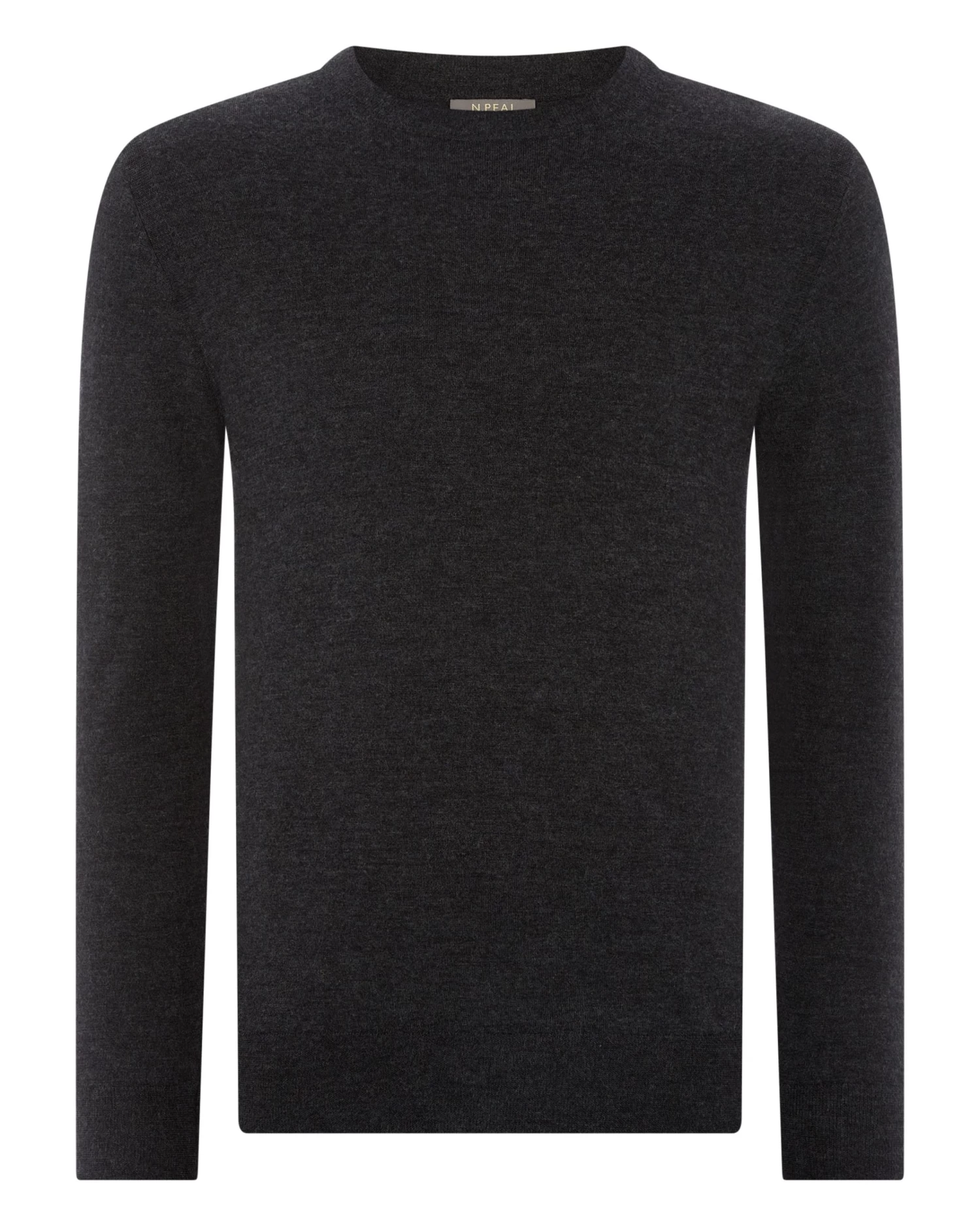 Men's Covent Fine Gauge Cashmere Round Neck Jumper Dark Charcoal Grey 4 Men's Covent Fine Gauge Cashmere Round Neck Jumper Dark Charcoal Grey - Image 2