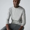 Men's Covent Fine Gauge Cashmere Round Neck Jumper Fumo Grey 1 Men's Covent Fine Gauge Cashmere Round Neck Jumper Fumo Grey -Cozy Fashion Shop AW21 NPG000476 FUM 5