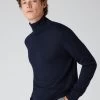 Men's Pimlico Fine Gauge Cashmere Roll Neck Jumper Navy Blue
