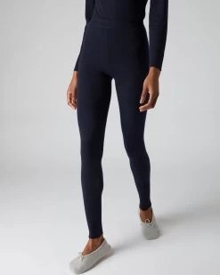 Women's Thea Cashmere Leggings Navy Blue -Cozy Fashion Shop AW21 NPW000262S NVY 1