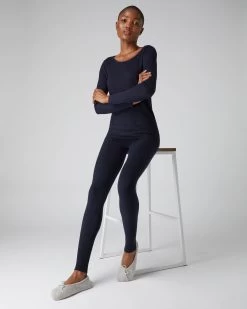 Women's Thea Cashmere Leggings Navy Blue
