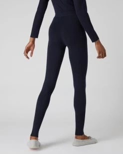 Women's Thea Cashmere Leggings Navy Blue -Cozy Fashion Shop AW21 NPW000262S NVY 4