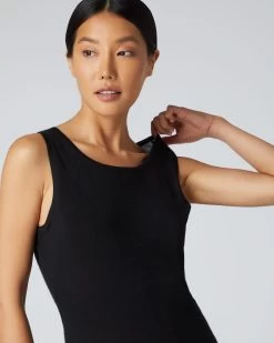 Women's Ella Superfine Cashmere Shell Top Black -Cozy Fashion Shop AW21 NPW000806 BLK 5