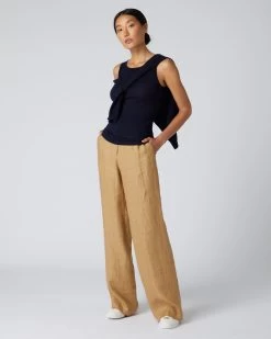 Women's Ella Superfine Cashmere Shell Top Navy Blue -Cozy Fashion Shop AW21 NPW000806 NVY 3