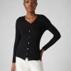 Women's Mia Superfine Cashmere V Neck Cardigan Black 2 Women's Mia Superfine Cashmere V Neck Cardigan Black -Cozy Fashion Shop AW21 NPW000807 BLK 1