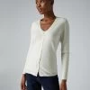 Women's Mia Superfine Cashmere V Neck Cardigan New Ivory White