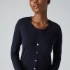 Women's Mia Superfine Cashmere V Neck Cardigan Navy Blue -Cozy Fashion Shop AW21 NPW000807 NVY 5