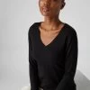 Women's Imogen Superfine Cashmere V Neck Jumper Black -Cozy Fashion Shop AW21 NPW000808 BLK 5
