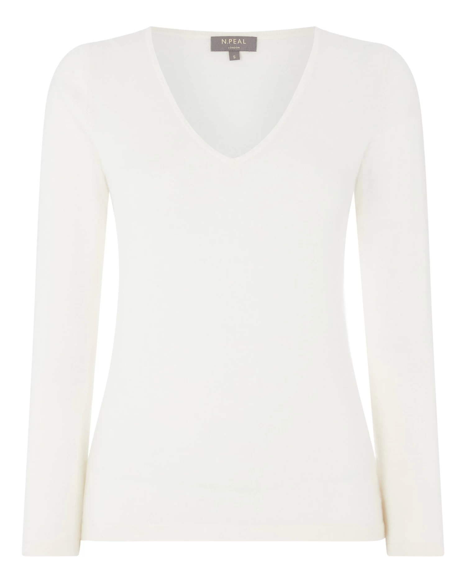 Women's Imogen Superfine Cashmere V Neck Jumper New Ivory White 4 Women's Imogen Superfine Cashmere V Neck Jumper New Ivory White - Image 2