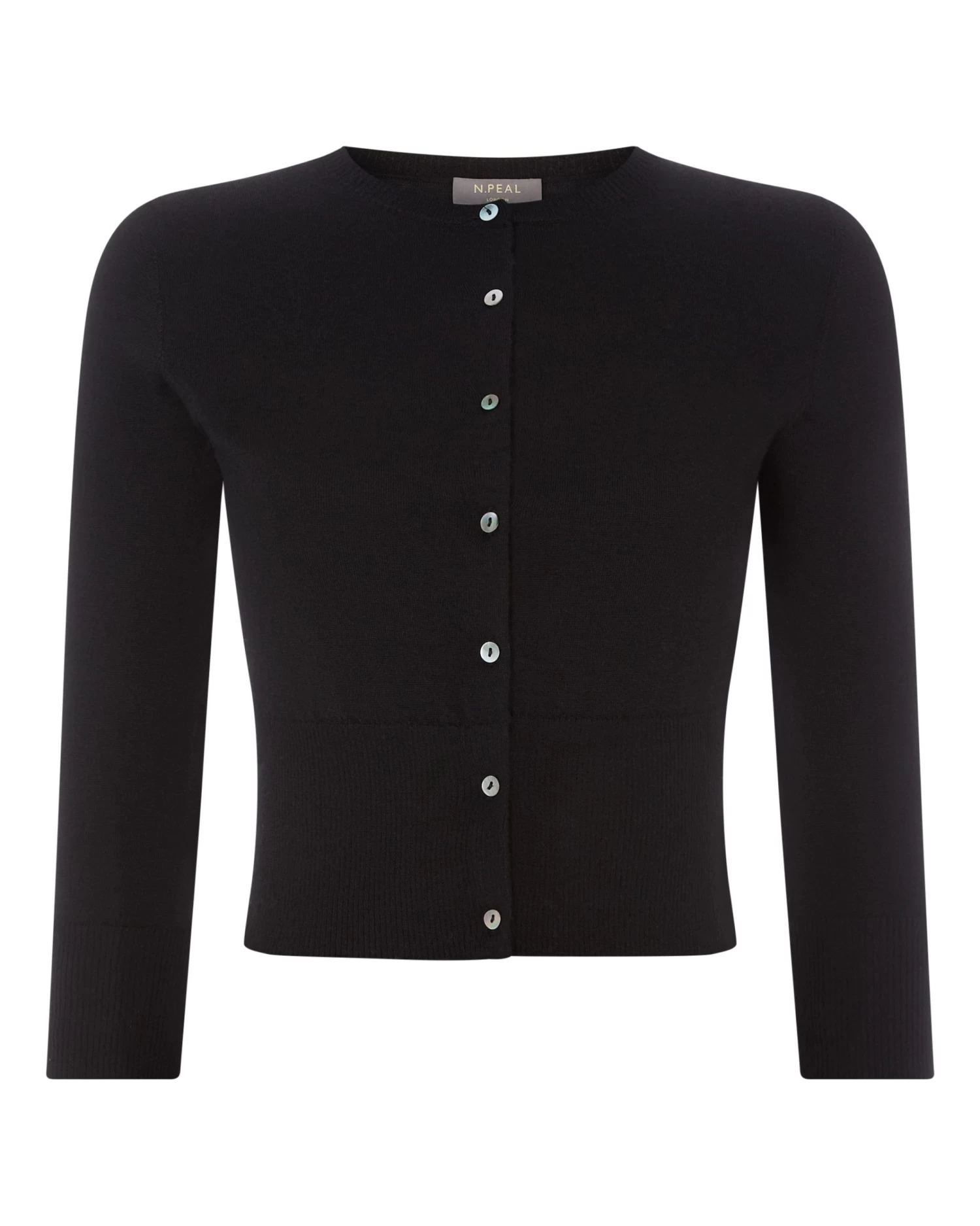 Women's Darcie Superfine Cashmere Cropped Cardigan Black 4 Women's Darcie Superfine Cashmere Cropped Cardigan Black - Image 2