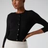 Women's Darcie Superfine Cashmere Cropped Cardigan Black -Cozy Fashion Shop AW21 NPW000831 BLK 5