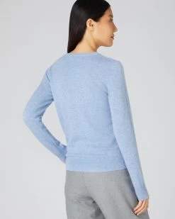 Women's Evie Classic Round Neck Cashmere Jumper Cornflower Blue 10 Women's Evie Classic Round Neck Cashmere Jumper Cornflower Blue -Cozy Fashion Shop AW21 NPW000928B C31 4 77b18201 603f 4f12 8e8a 0c73bebc4eb3
