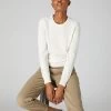 Women's Evie Classic Round Neck Cashmere Jumper New Ivory White 2 Women's Evie Classic Round Neck Cashmere Jumper New Ivory White -Cozy Fashion Shop AW21 NPW000928B N68 1