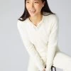 Women's Phoebe V Neck Cashmere Jumper New Ivory White -Cozy Fashion Shop AW21 NPW001800B N68 5