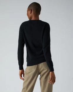 Women's Olivia Round Neck Cashmere Cardigan Black -Cozy Fashion Shop AW21 NPW001802B B50 4