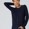 Women's Olivia Round Neck Cashmere Cardigan Navy Blue