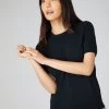 Women's Milly Classic Cashmere T Shirt Black -Cozy Fashion Shop AW21 NPW001803C BLK 1