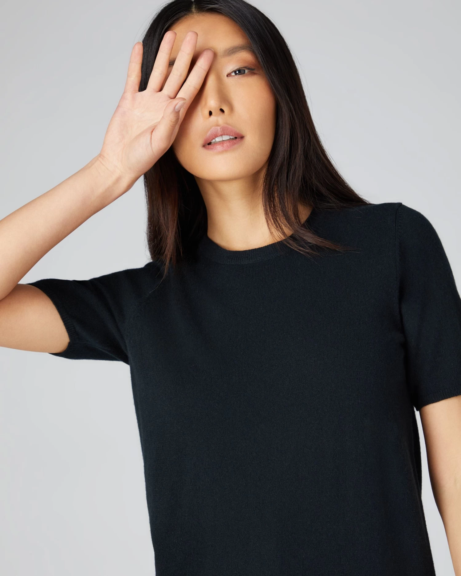 Women's Milly Classic Cashmere T Shirt Black 7 Women's Milly Classic Cashmere T Shirt Black - Image 5