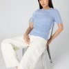 Women's Milly Classic Cashmere T Shirt Cornflower Blue -Cozy Fashion Shop AW21 NPW001803C C31 1