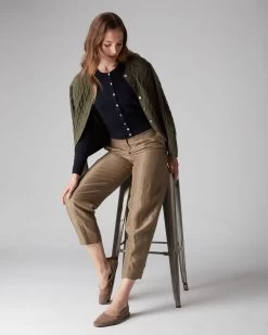 Women's Ivy Cropped Cashmere Cardigan Navy Blue -Cozy Fashion Shop AW21 NPW001830B N60 3