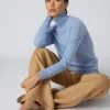 Women's Luna Roll Neck Cashmere Jumper Cornflower Blue -Cozy Fashion Shop AW21 NPW001867 C31 1