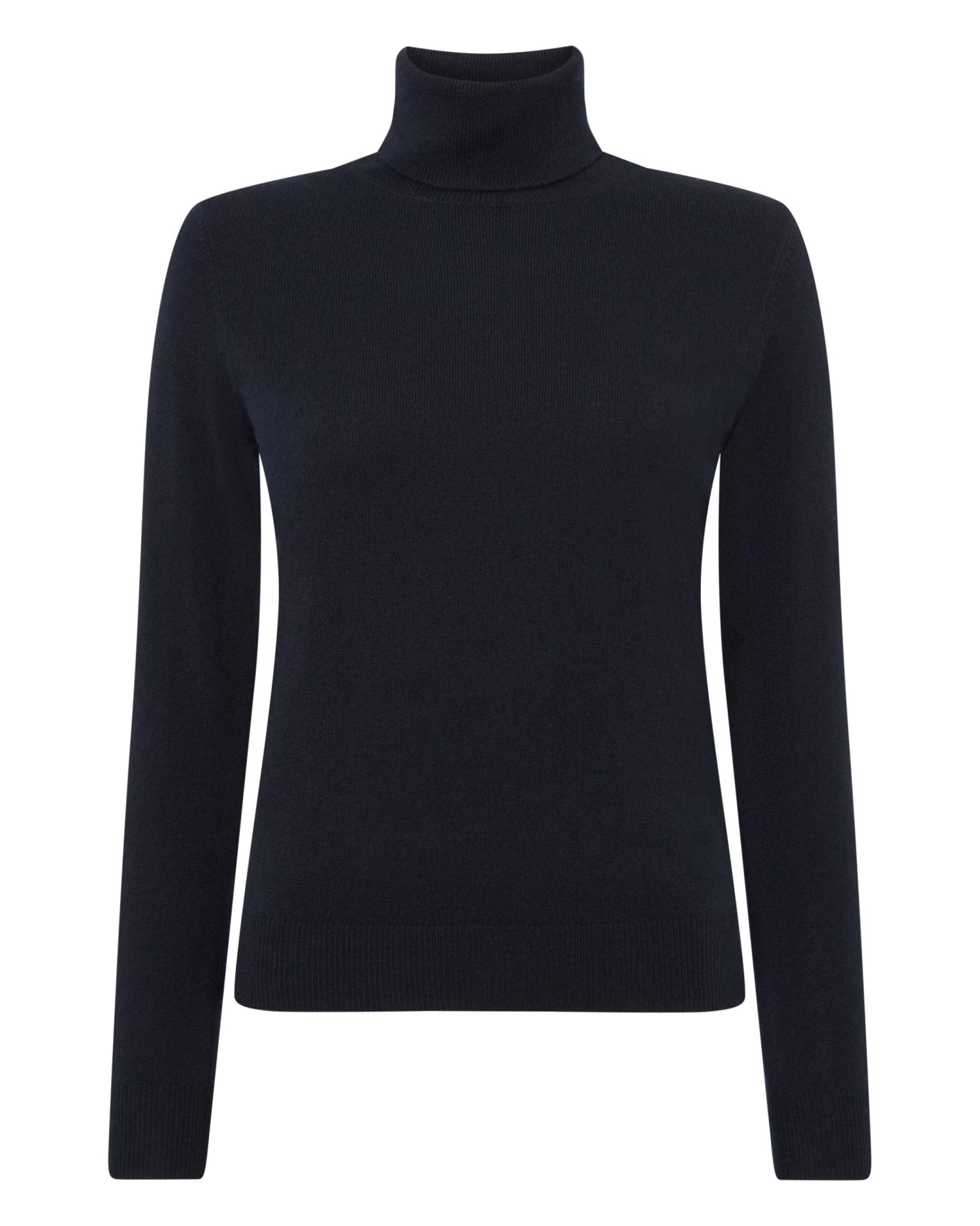 Women's Luna Roll Neck Cashmere Jumper Navy Blue 4 Women's Luna Roll Neck Cashmere Jumper Navy Blue - Image 2