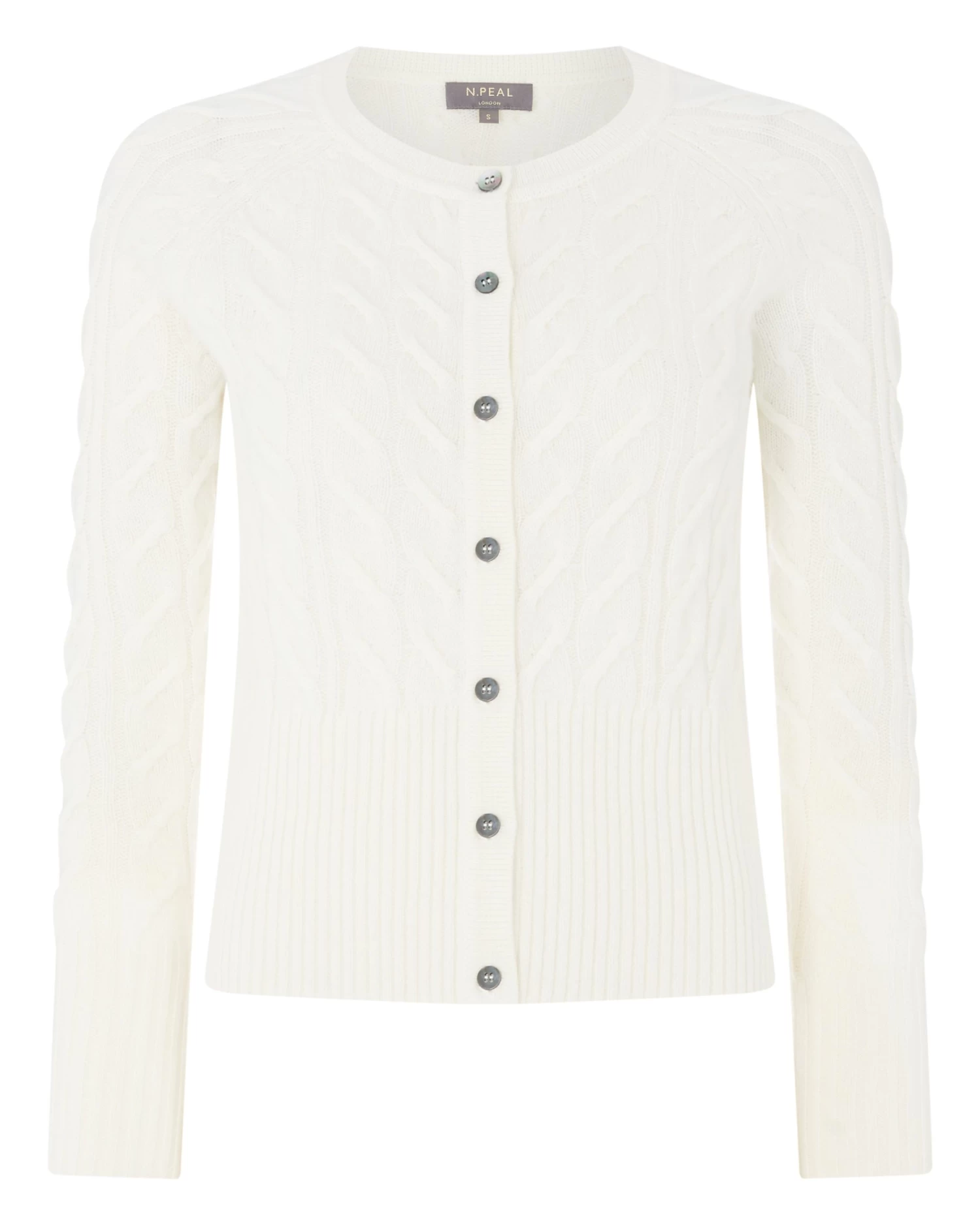 Women's Myla Cable Cashmere Cardigan New Ivory White 4 Women's Myla Cable Cashmere Cardigan New Ivory White - Image 2