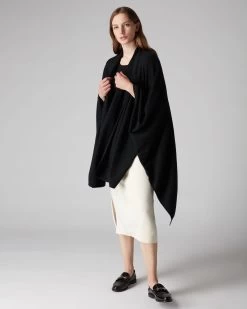 Women's Lily Lightweight Cape Black -Cozy Fashion Shop AW21 NPW107579 B50 3