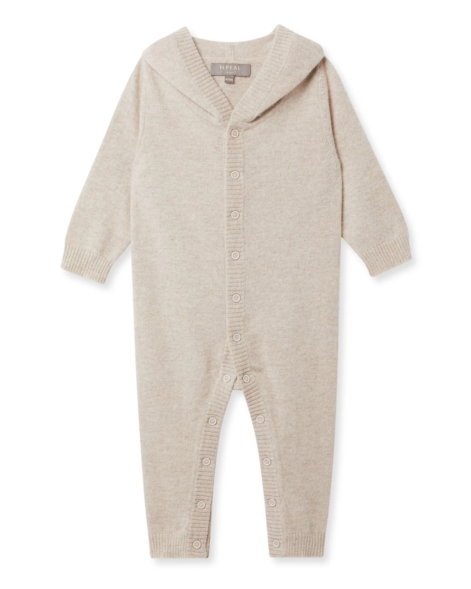 Bear Cashmere Sleepsuit Light Oatmeal Brown 3 Bear Cashmere Sleepsuit Light Oatmeal Brown