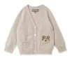 Bear Pocket Cashmere Cardigan Light Oatmeal Brown 2 Bear Pocket Cashmere Cardigan Light Oatmeal Brown -Cozy Fashion Shop AW22 NPC108317 L30 1