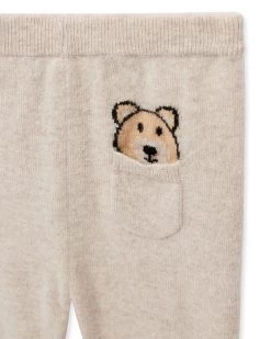 Bear Pocket Cashmere Leggings Light Oatmeal Brown -Cozy Fashion Shop AW22 NPC108318 L30 4