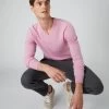 Men's Burlington V Neck Cashmere Jumper Flamingo Pink 2 Men's Burlington V Neck Cashmere Jumper Flamingo Pink -Cozy Fashion Shop AW22 NPG000106 FLP 1