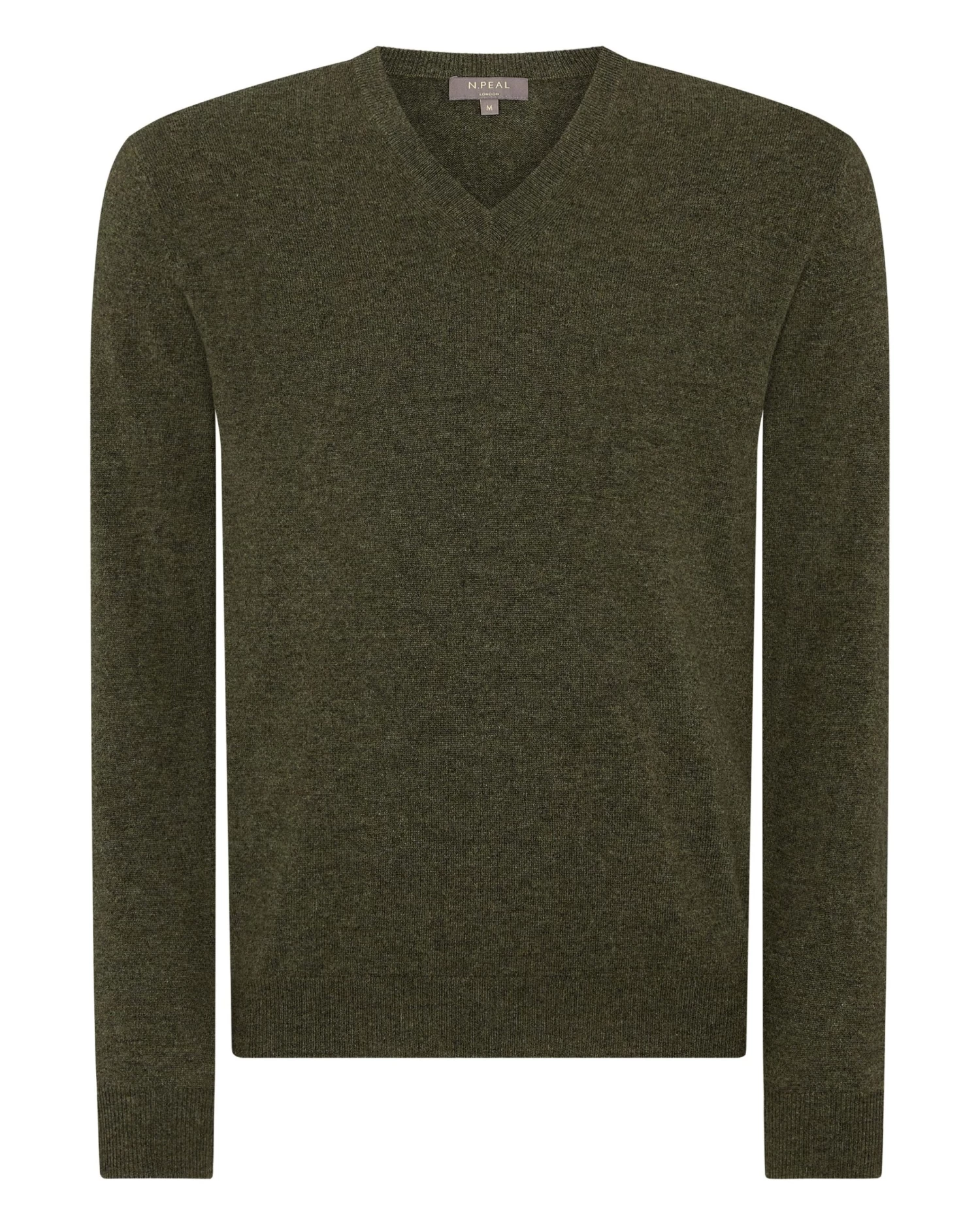 Men's Burlington V Neck Cashmere Jumper Moss Green 4 Men's Burlington V Neck Cashmere Jumper Moss Green - Image 2