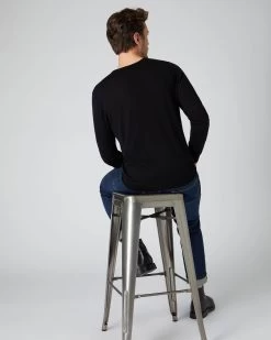 Men's Conduit Fine Gauge Cashmere Jumper Black 10 Men's Conduit Fine Gauge Cashmere Jumper Black -Cozy Fashion Shop AW22 NPG000130R BLK 4