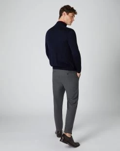 Men's Hyde Fine Gauge Cashmere Full Zip Jumper Navy Blue 10 Men's Hyde Fine Gauge Cashmere Full Zip Jumper Navy Blue -Cozy Fashion Shop AW22 NPG000211RC NVY 4