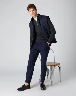 Men's Carnaby Half Zip Cashmere Jumper Dark Charcoal Grey -Cozy Fashion Shop AW22 NPG000225C D28 3