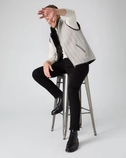 Men's Dolomiti Cable Fur Gilet Fumo Grey -Cozy Fashion Shop AW22 NPG000453 F40 3