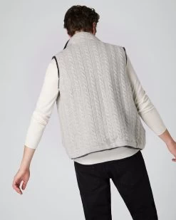 Men's Dolomiti Cable Fur Gilet Fumo Grey -Cozy Fashion Shop AW22 NPG000453 F40 4