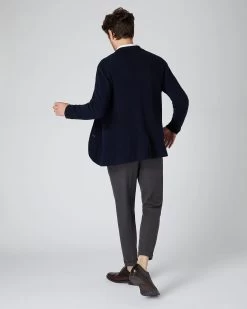 Men's Marlborough Fine Gauge Cashmere Jacket Navy Blue -Cozy Fashion Shop AW22 NPG000460B NVY 4