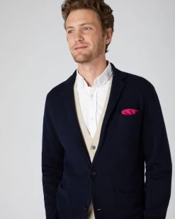 Men's Marlborough Fine Gauge Cashmere Jacket Navy Blue -Cozy Fashion Shop AW22 NPG000460B NVY 6