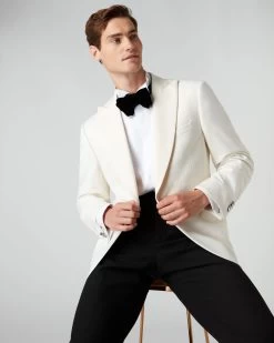 007 Woven Dinner Jacket White -Cozy Fashion Shop AW22 NPG107993JB WHT 1