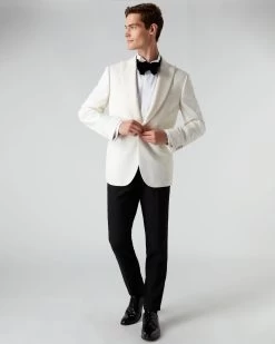 007 Woven Dinner Jacket White -Cozy Fashion Shop AW22 NPG107993JB WHT 3 opt