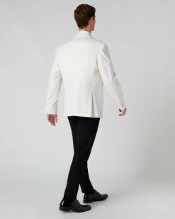 007 Woven Dinner Jacket White -Cozy Fashion Shop AW22 NPG107993JB WHT 4