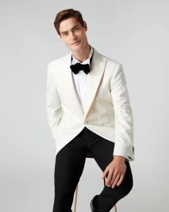 007 Woven Dinner Jacket White -Cozy Fashion Shop AW22 NPG107993JB WHT 5