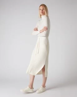 Women's Margot Superfine Cashmere Roll Neck Jumper New Ivory White -Cozy Fashion Shop AW22 NPW000866R NIV 3