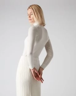Women's Margot Superfine Cashmere Roll Neck Jumper New Ivory White -Cozy Fashion Shop AW22 NPW000866R NIV 4
