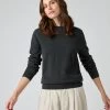 Women's Oxford Round Neck Cashmere Jumper Dark Charcoal Grey