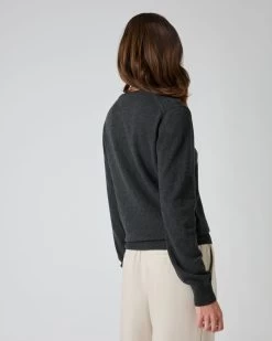 Women's Oxford Round Neck Cashmere Jumper Dark Charcoal Grey -Cozy Fashion Shop AW23 NPG000132R D21 4 e478be71 6a84 41e5 89c1 bada9107b8cc