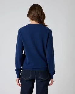 Women's Oxford Round Neck Cashmere Jumper French Blue 8 Women's Oxford Round Neck Cashmere Jumper French Blue -Cozy Fashion Shop AW23 NPG000132R F72 4 6cf8916a a27f 4292 9e68 330a72bf8e5a